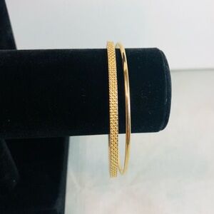 2 Gold Tone Bangles Bracelets